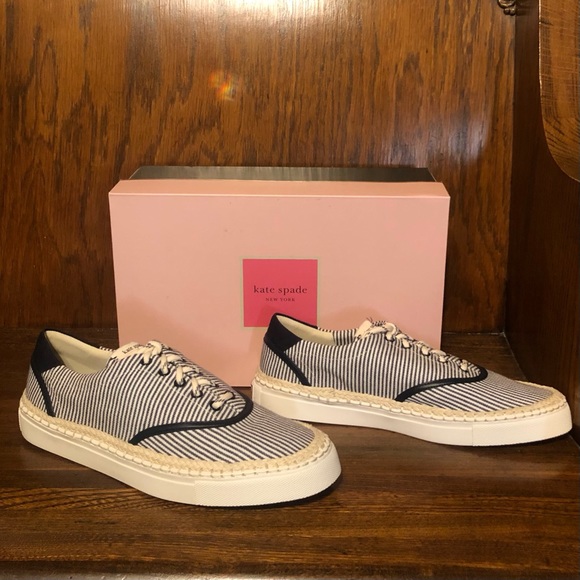 NIB-Kate Spade-Boat Party-Espadrille Sneakers-Canvas-Striped-Womens Size 9B-$118 - Picture 6 of 14
